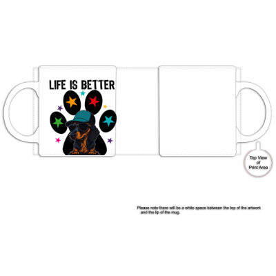 MUG - LIFE IS BETTER WITH MY DACHSHUND - Black Rim Ceramic Mug Thumbnail