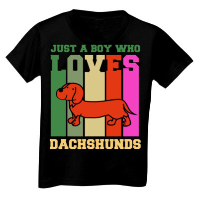 TODDLER TEE - JUST A BOY WHO LOVES DACHSHUNDS - Toddler Unisex T Shirt - Toddler Unisex T Shirt Thumbnail